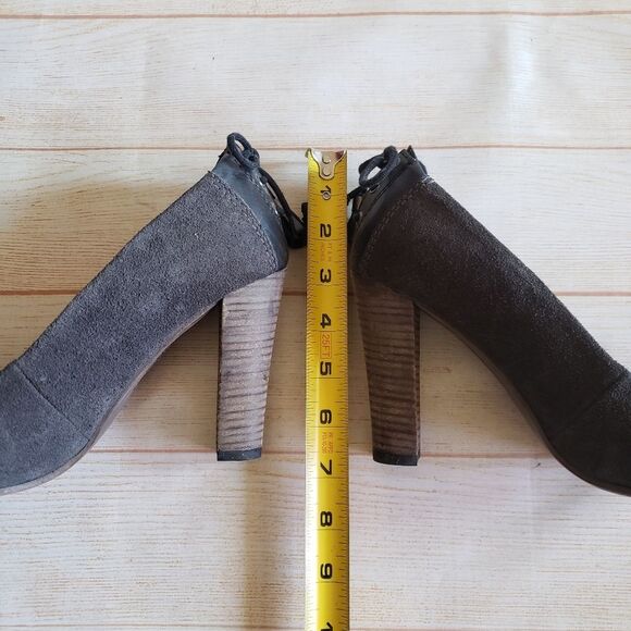 Diesel Leather Suede Round Toe Studded Tassel Heel Pumps Shoes Brown Size 39 - Picture 16 of 16